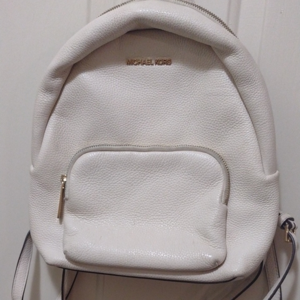 Michael Kors White Backpack Sleek Minimalist Design